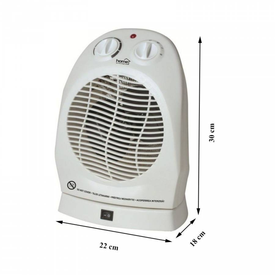 Aeroterma Electrica, 2 Trepte De Incalzire, Termostat Mecanic, Design Modern, Alb