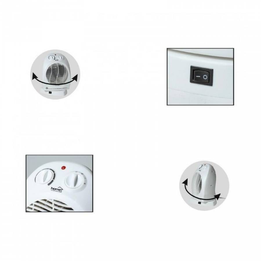 Aeroterma Electrica, 2 Trepte De Incalzire, Termostat Mecanic, Design Modern, Alb