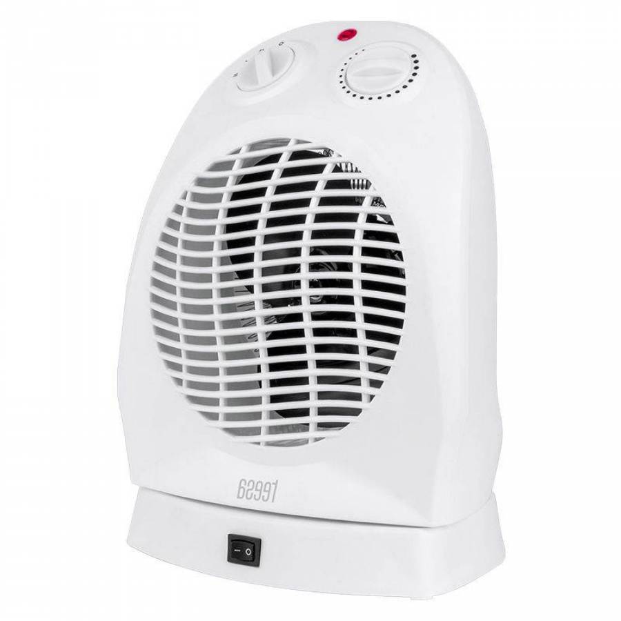 Aeroterma Electrica, 2000 W, Functie Oscilare, Termostat Reglabil, Control Automat Al Temperaturii, Lampa Control, Elice Din Aluminiu, Protectie Supraincalzire & Rasturnare, Design Compact, Alb