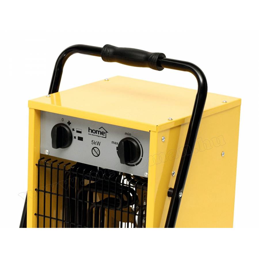 Aeroterma Electrica Industriala, Putere 2500/5000 W, 2 Trepte De Incalzire, Termostat Mecanic, Protectie Ipx4, Alimentare 400 V, 50 Hz, Protectie Supraincalzire, Design Modern, Galben