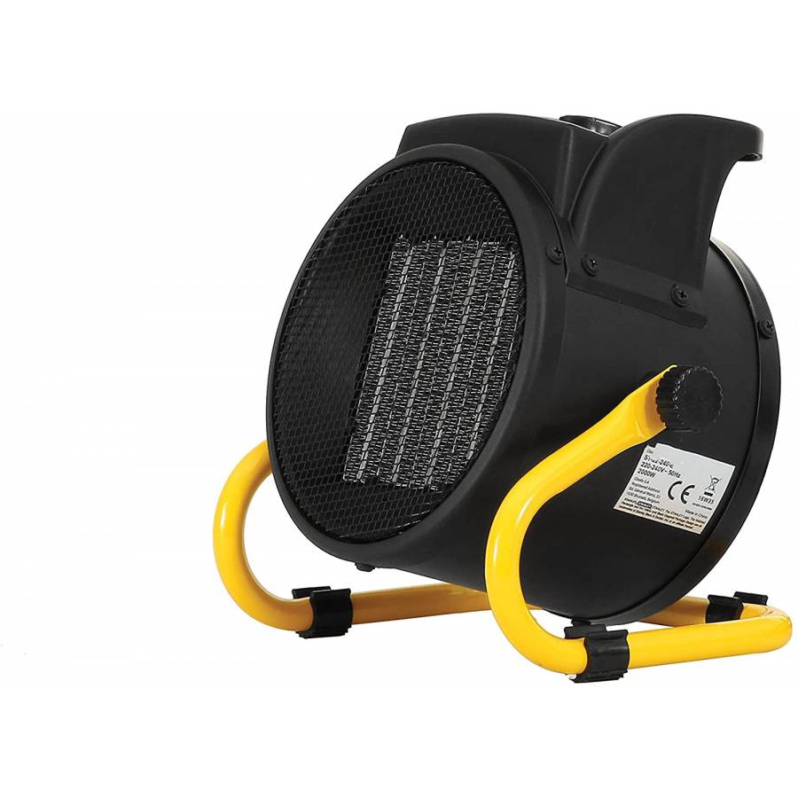 Aeroterma Industriala Profesionala, Klausstech, 2000 W, 230 V, 2 Trepte De Incalzire, Termostat Mecanic, Carcasa Masiva, Metalica, Protectie Supraincalzire, Negru