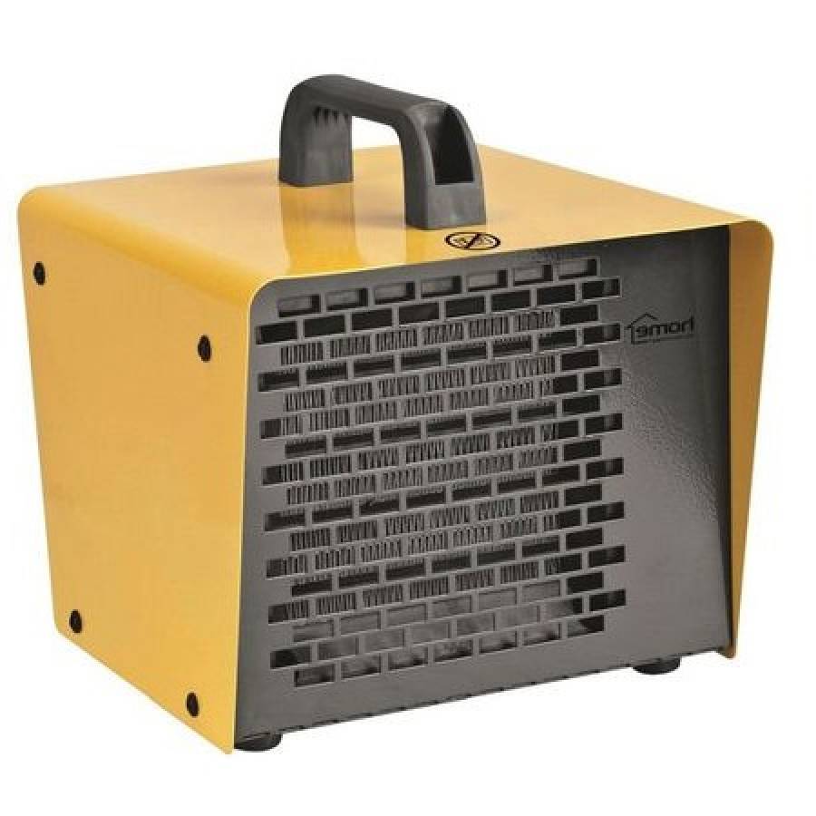 Aeroterma Portabila Klausstech, Putere 2000 W, 2 Trepte De Incalzire, Termostat Mecanic, Rezistenta Ceramica, Usor De Transportat Si Utilizat, Design Modern, Negru&galben