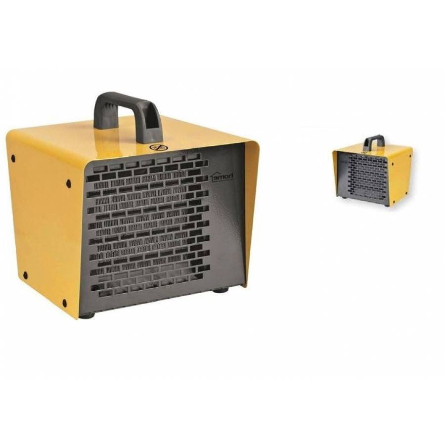 Aeroterma Portabila Klausstech, Putere 2000 W, 2 Trepte De Incalzire, Termostat Mecanic, Rezistenta Ceramica, Usor De Transportat Si Utilizat, Design Modern, Negru&galben