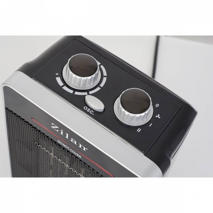 Aeroterma Profesionala Ceramica, Putere De 2000 W, Functie De Aer Rece, 2 Trepte De Temperatura, Termostat Reglabil, Incalzire Rapida, Maner Transport, Negru