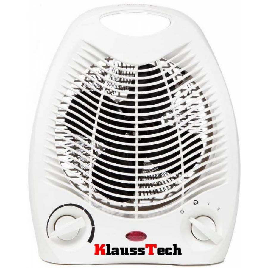 Aeroterma Profesionala Klausstech Cu Putere De 2000 W, 2 Nivele De Putere, Aer Rece, Functie Termostat Reglabil, Tehnologie Protectie La Supraincalzire, Indicator Luminos, Alb