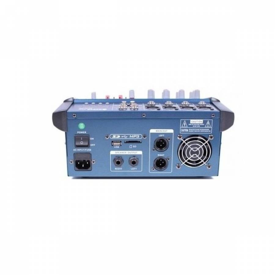 Mixer audio analog  Klausstech WVNGR EDY-WG-4D USB, 200 W, 4 canale, USB, Egalizator, Card memorie, Albastru