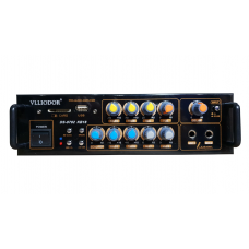 Amplificator Compact  Klausstech Tip Statie Cu Bluetooth, 2 X 45w, Intrare Usb/sd Card, Radio Fm, 2 X Intrari Microfon, Control Delay, 20 Hz-20khz, Negru