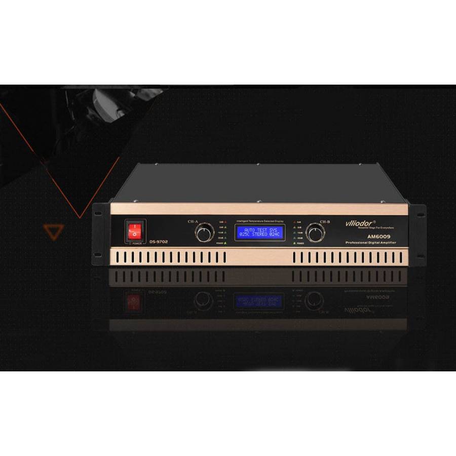 Amplificator Hifi Digital Profesional Audio 2 X 400w, Buton On/off, Design Modern Si Subtire, Afisaj Digital, Impedanta 8 Ohmi, 220 V, Negru