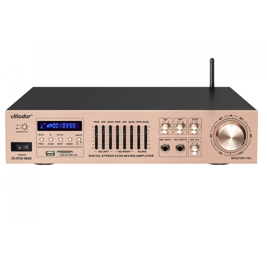 Amplificator Vlliodor 250w, Display Digital, Usb, Sd Card, Bluetooth