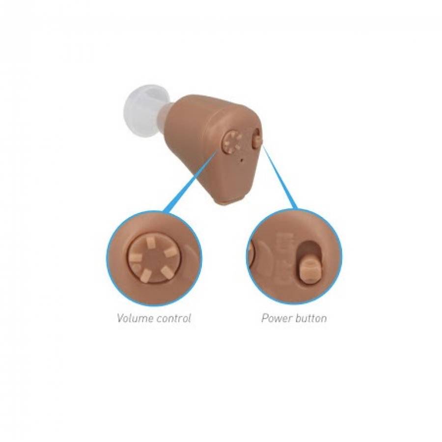 Aparat Auditiv Compact, Klausstech,  Volum Maxim De Iesire 120 Db, Amplificare Sunet 30 Db, 4 Dopuri Siliconice Incluse, Urechea Stanga/dreapta, Modern, Bej