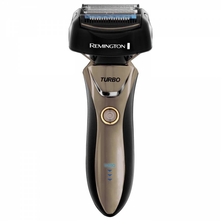 Aparat De Ras Remington Power Advanced, Functie Turbo, Acumulator Litiu, Lavabil Complet, Trimmer De Interceptare Ajustabil, Capat Pivotant Fixabil, Indicator Led In 3 Stadii, Auriu/negru