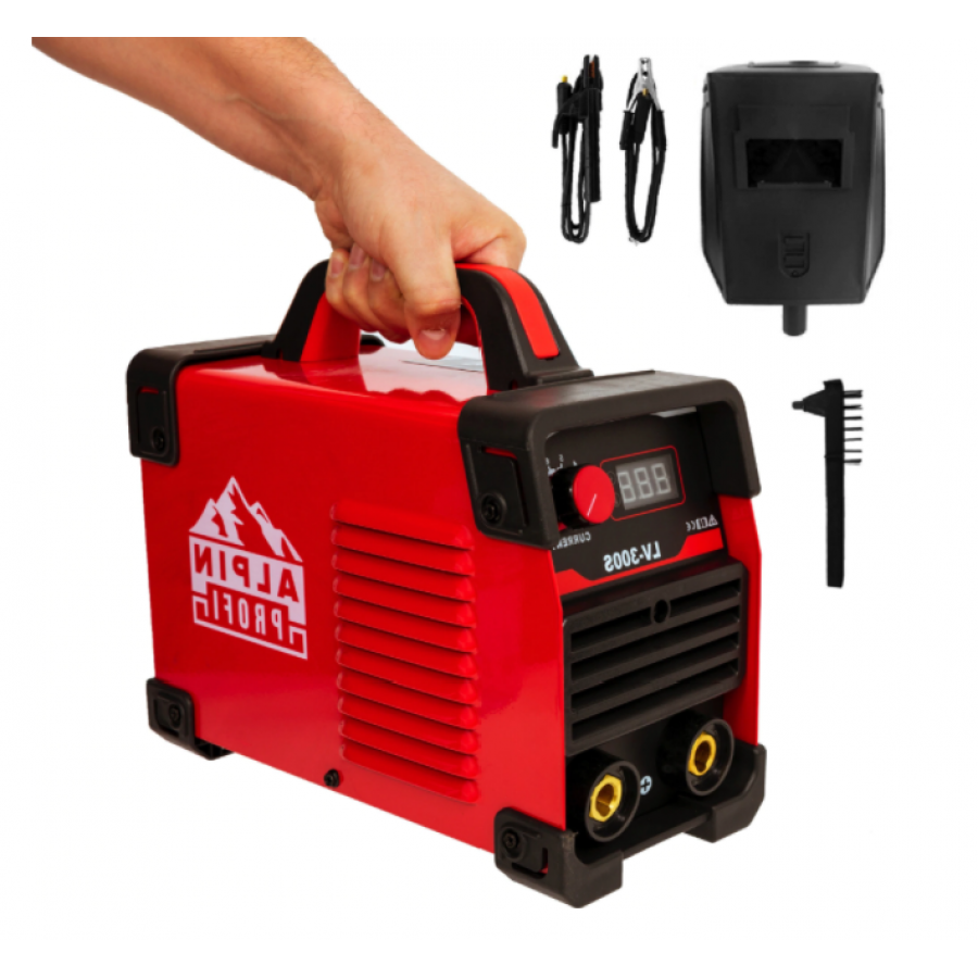Aparat De Sudura Profesional, Sursa De Alimentare 220 V, Invertor, Frecventa 50 Hz, Protectie La Electrozi, Control Putere De Iesire, Protectie Ip21, Rosu