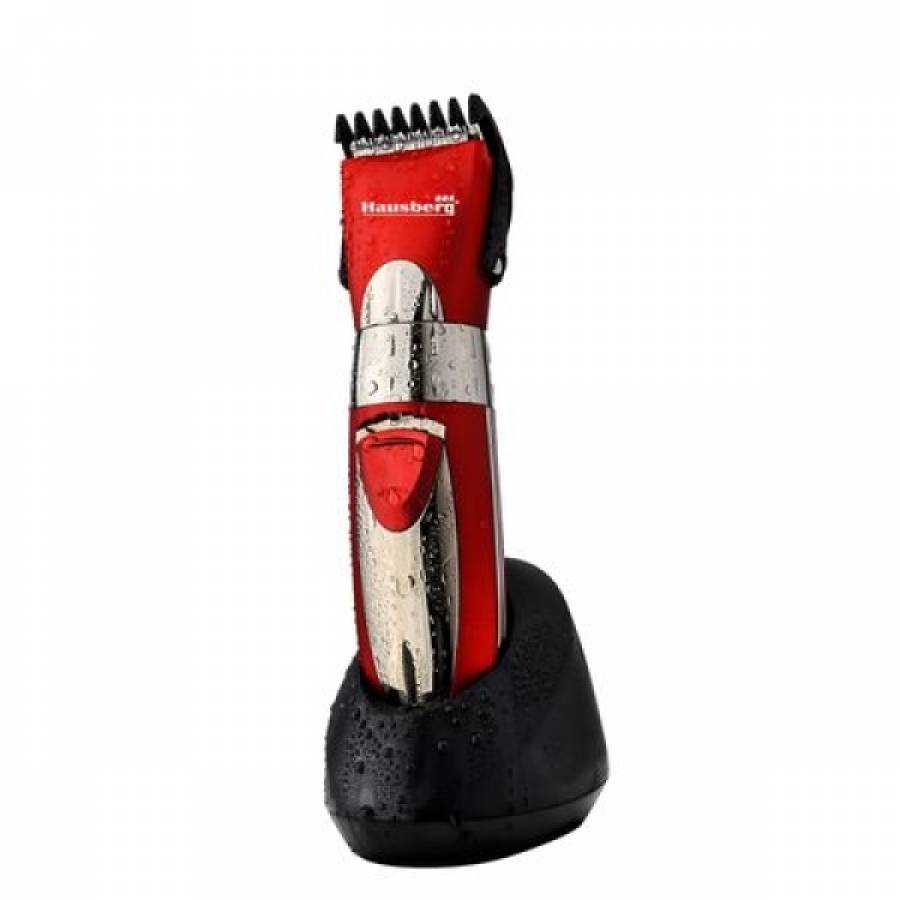 Aparat De Tuns  Lame Precise Din Otel Inoxidabil, Lungime Cablu 1,8 M, Stand Incarcare, Design Ergonomic, Rosu