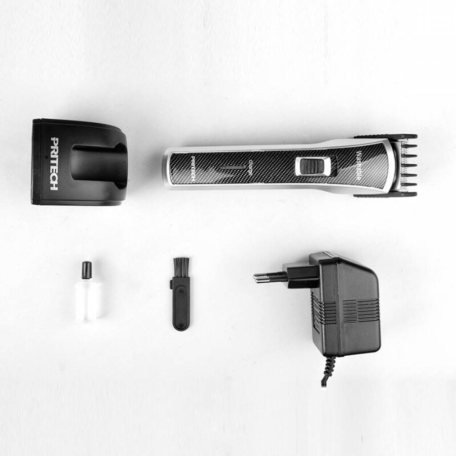 Aparat De Tuns Profesional, Putere 3w, Lame Din Otel Inoxidabil, Rezistent La Apa, Suport Pentru Incarcare Inclus, Tensiune 220 - 240 V, Negru