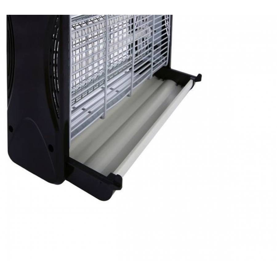 Aparat Electric Anti-insecte Klausstech Pe Baza De Tuburi Cu Ultraviolete, Putere 2 X 15 W, Raza De Actiune 200 M², Unghi De Propagare 360º, Tensiune 230 V 50 Hz, Design Modern, Argintiu