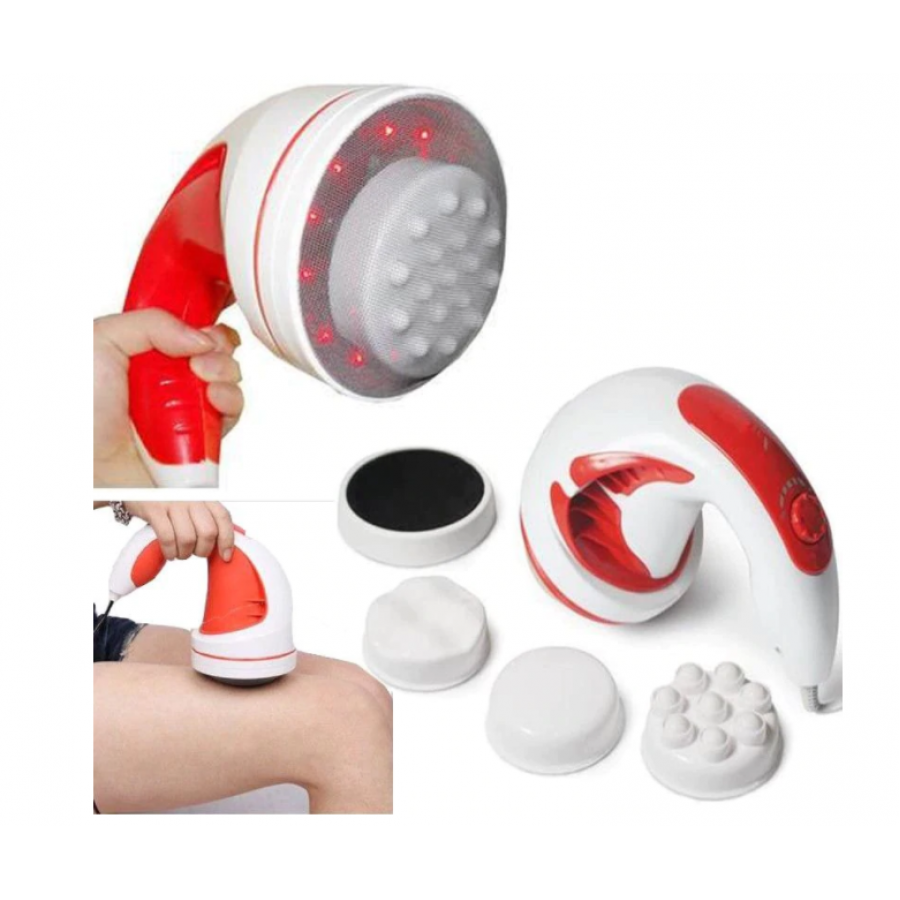 Aparat KlaussTech De Masaj Cu Infrarosu Pentru Arderea Grasimilor, Maner Ergonomic,  Putere 40 W, 12 Led Uri Masaj, Alb/rosu