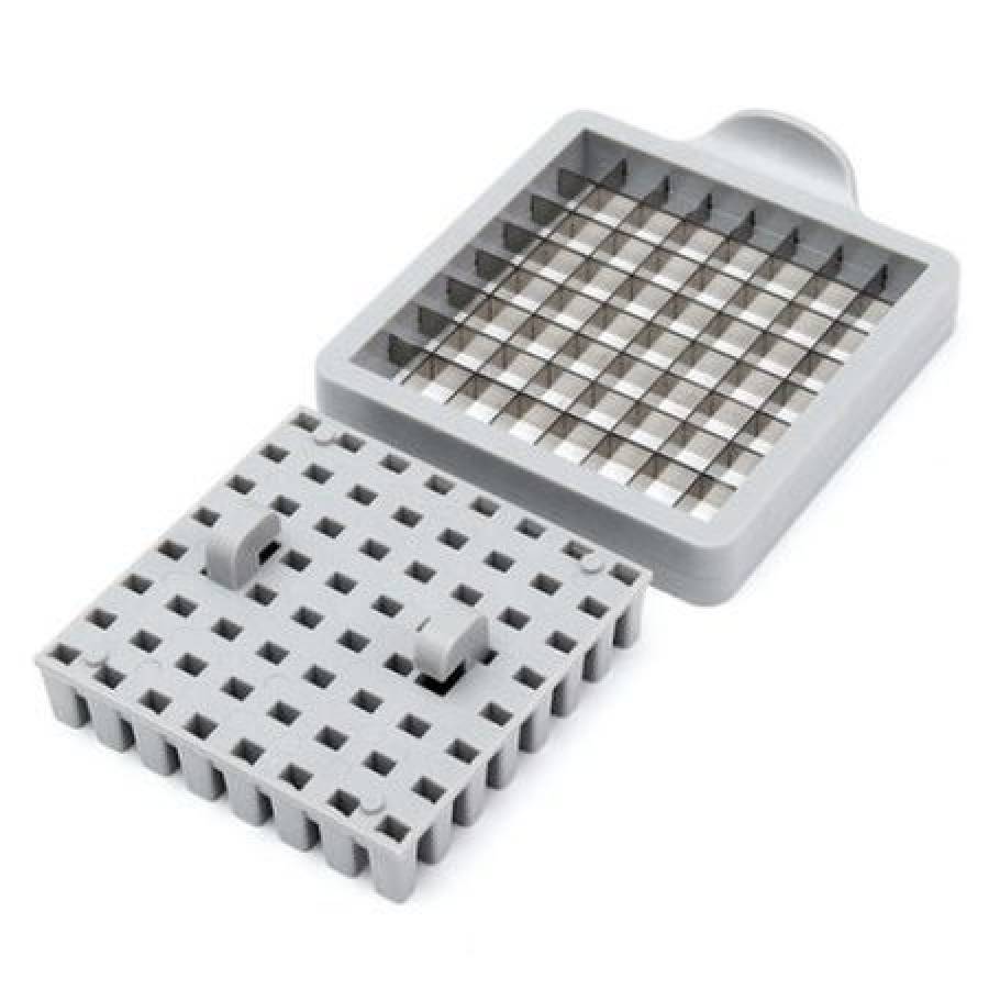 Aparat Klausstech Pentru Feliat Cartofi, Material Otel Inoxidabil, 2 Seturi De Cutite, Usor De Folosit, Design Ergonomic, Argintiu