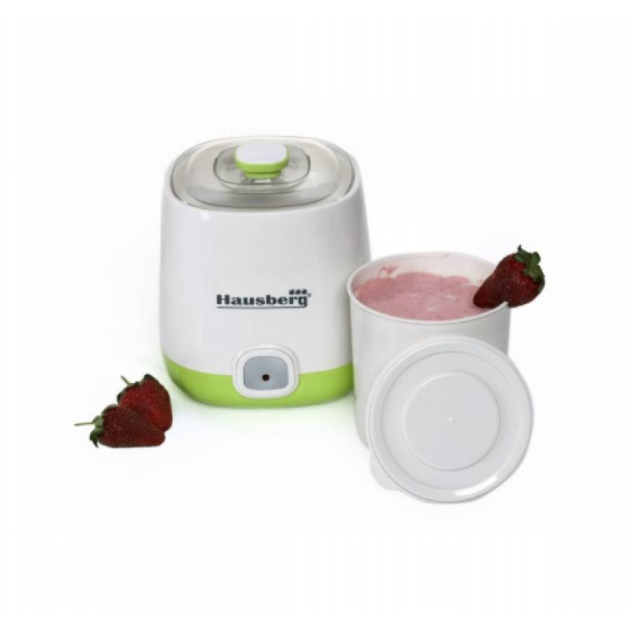 Aparat Preparat Iaurt Natural Fara Conservanti, Capacitate 1 L, Putere 20 W, Termostat Automat, Indicator Luminos Pornire, Capac Transparent, Alb/verde