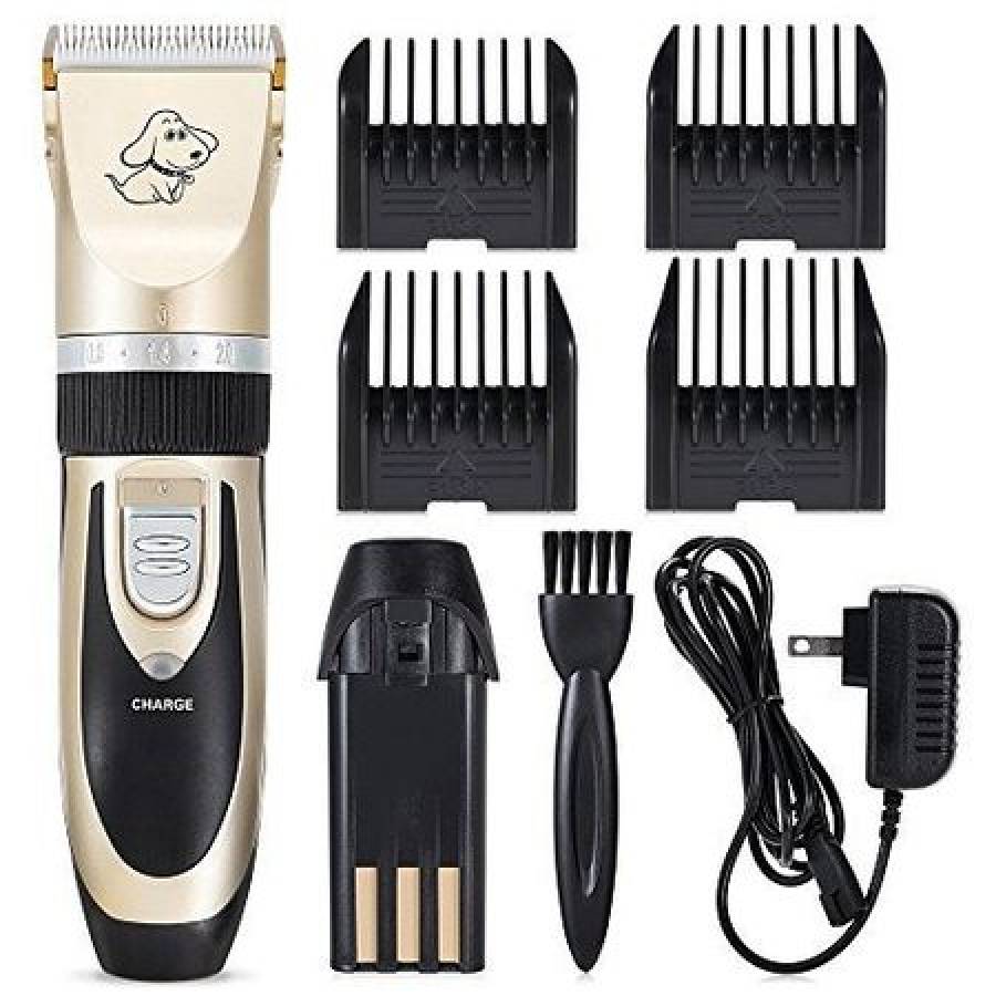 Aparat Reincarcabil De Tuns Animale , Buton On/off, Functioneaza La Priza De 220 V, Putere De 12 W, Nivel Zgomot 10 Db, Buton Pentru Reglarea Cutitelor, Auriu/negru