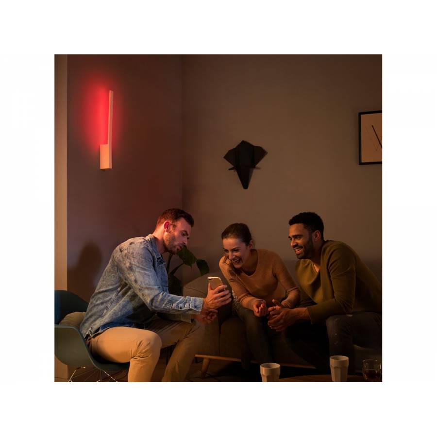 Aplica De Perete Led Rgbw Philips, Bluetooth/bridge, Material Aluminiu, Stil Modern, 900 Lm, 100 - 240 V, 12 W, Protectie Ip20, Culoare Alb