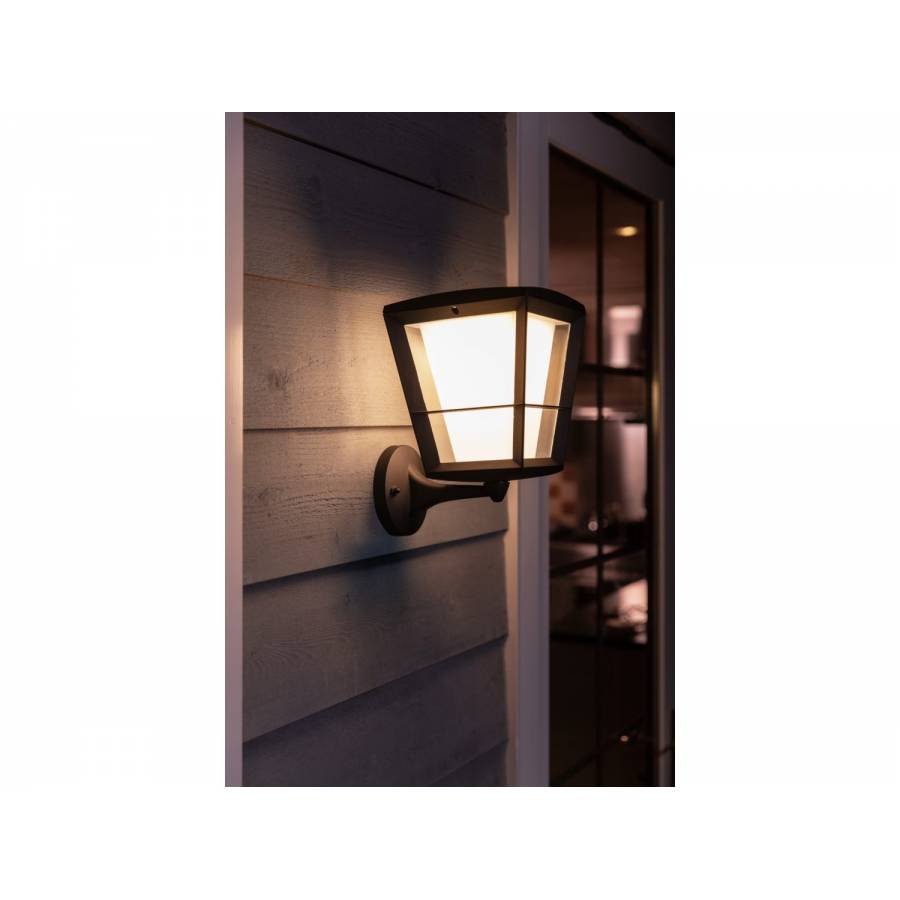 Aplica Exterior Led Rgbw Philips, Control Hue Bridge, Putere 15w (79w), 1150 Lm, Material Sticla, Stil Contemporan, 2000 - 6500 K, Negru