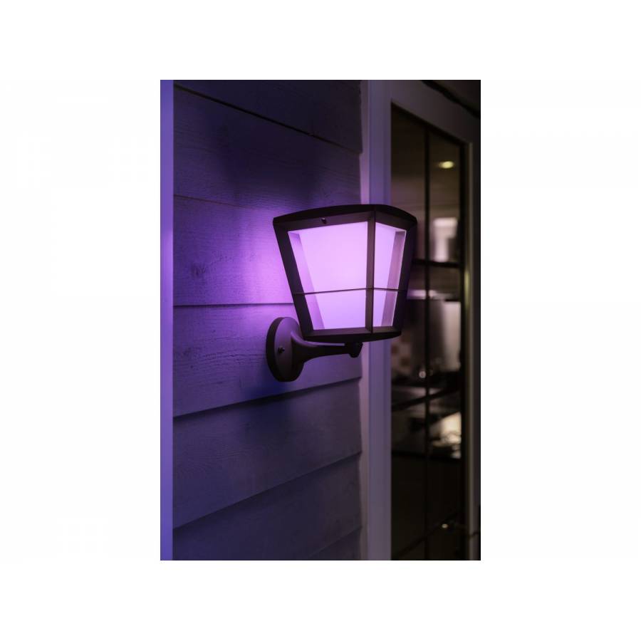 Aplica Exterior Led Rgbw Philips, Control Hue Bridge, Putere 15w (79w), 1150 Lm, Material Sticla, Stil Contemporan, 2000 - 6500 K, Negru
