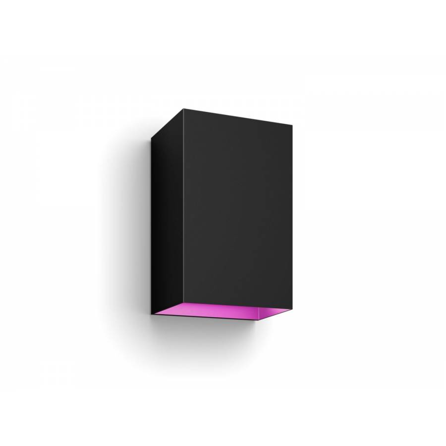 Aplica Ip44 Cu Ambianta Alb Si Color Led, Philips, Alimentare La Retea 24 V, Led Incorporat, Becuri 2, Putere Maxima 8 W, Forma Dreptunghiulara, Negru