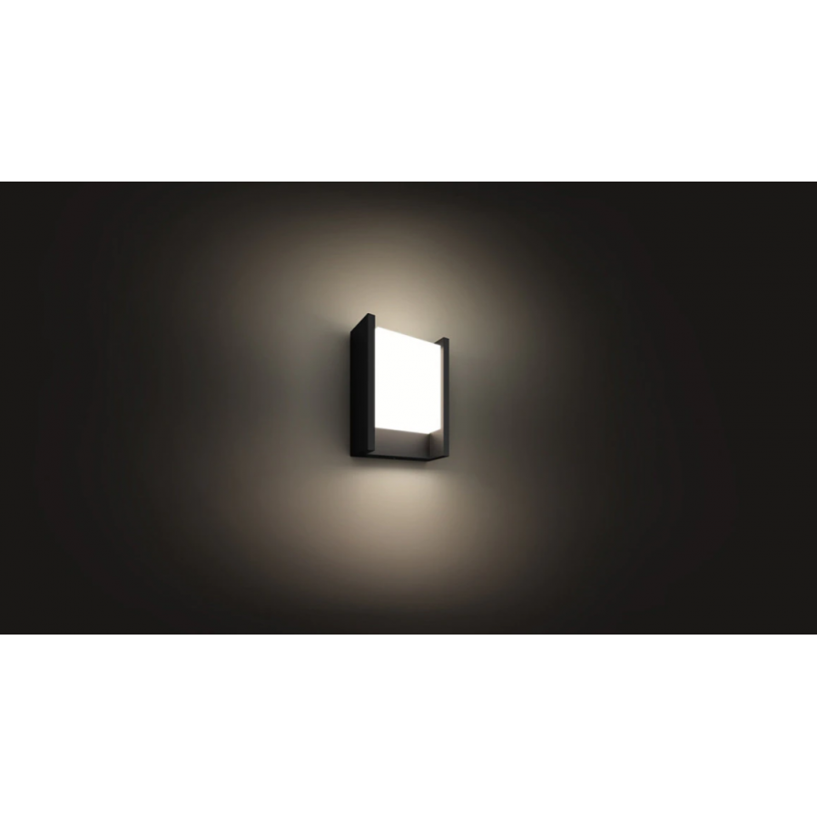 Aplica Pentru Perete Hue Led Integrat, Control Inteligent, Bec Putere 15 W (80w), Lumeni 1150 Lm, Lumina Alba Calda, Protectie Ip44, Negru