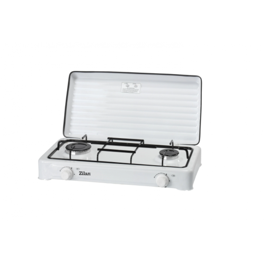 Aragaz Emailat, 2 Arzatoare, Cu Capac, Robinet De Gaz Cu Siguranta, Gpl, 1600 / 900 W, 0,307 Kg/h, 30mbar, Alb