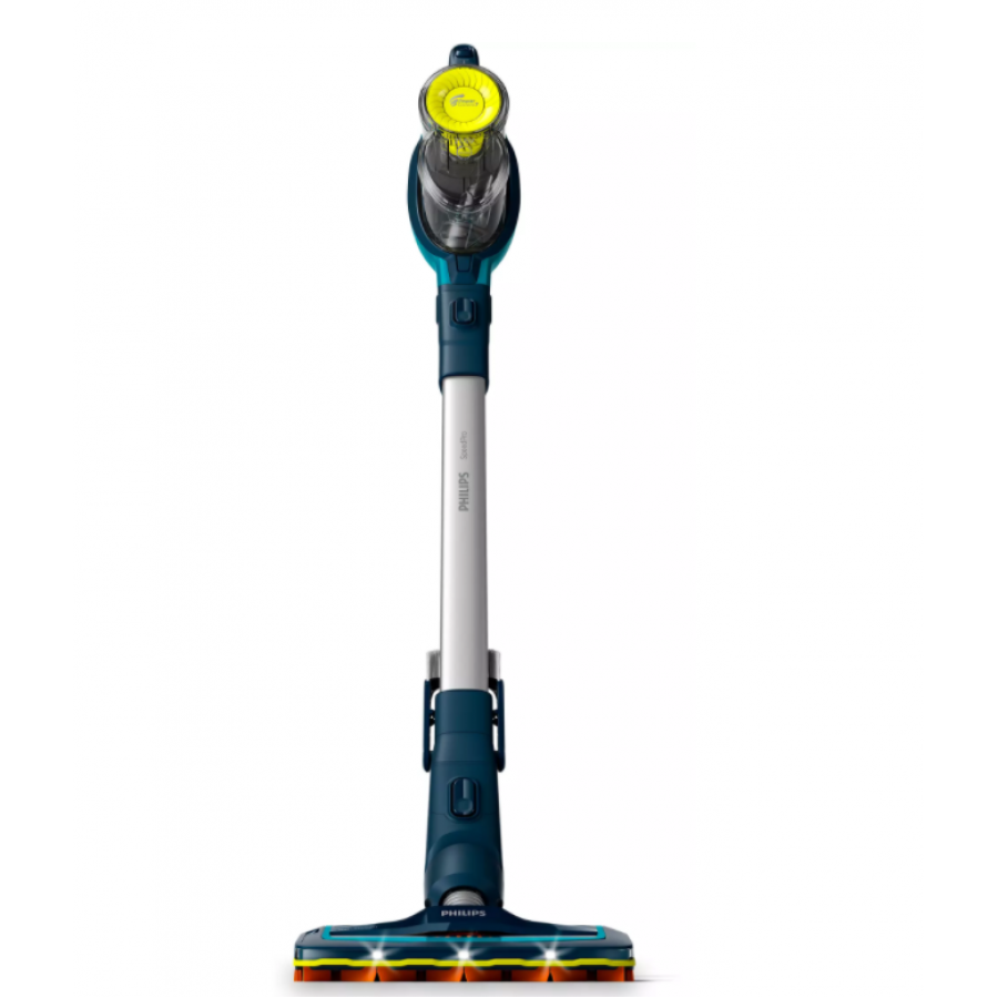 Aspirator 2 In 1 Verical Speedpro Philips, Utilizare Fara Fir, Cap De Aspirare 180°,  80  Db, Tip Baterie Li-ion, Mod Turbo 20 Min, Autonomie 40 Min, 800  L/min, 0.4 L, Albastru Aqua