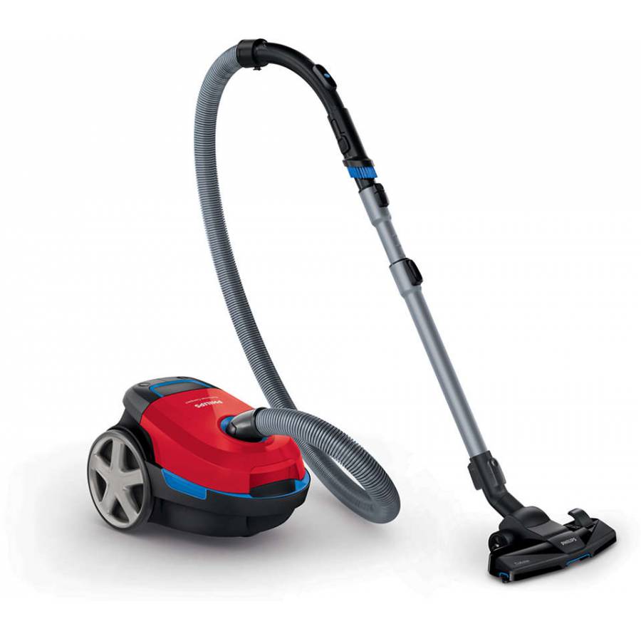 Aspirator Cu Sac Philips Performer Compact, Tehnologie Airflow Max, Filtru Anti-alergeni, Accesorii Integrate, Usor De Curatat, Capacitate 3 L, Putere De 900 W, Design Compact, Culoare Rosu