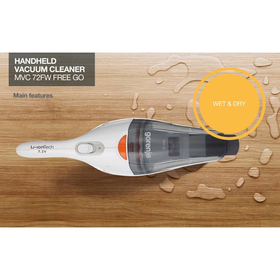 Aspirator De Mana Profesional, Curatare Umeda/uscata, Recipient De Colectare 0.4 L, Functionare Cu Acumulator, Autonomie 14 Min/incarcare, Putere 55 W, Montare Pe Perete, Alb/negru