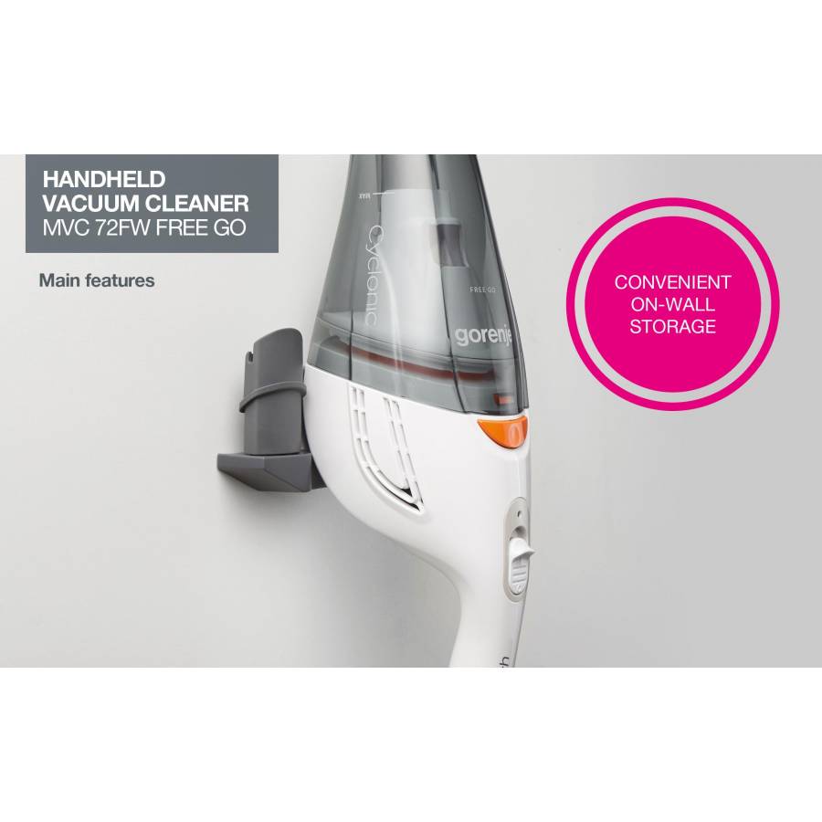 Aspirator De Mana Profesional, Curatare Umeda/uscata, Recipient De Colectare 0.4 L, Functionare Cu Acumulator, Autonomie 14 Min/incarcare, Putere 55 W, Montare Pe Perete, Alb/negru