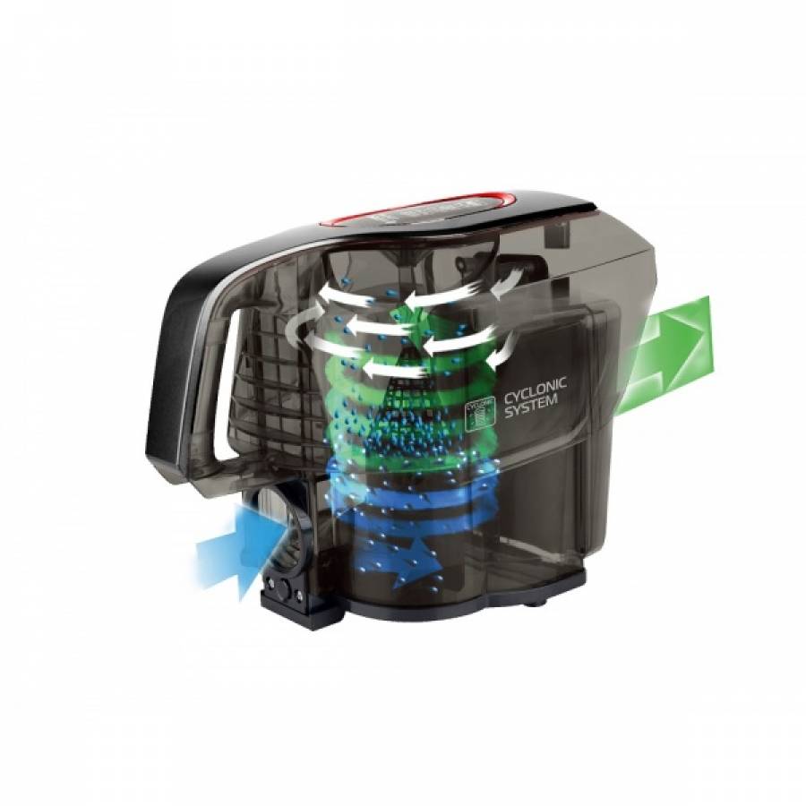 Aspirator Fara Sac, 750 W, Silent Mode, Capacitate Colectare 2 L, Filtru Hepa, Emisie Sunet 75 Db, Aspirare Pe Diferite Suprafete, Negru/rosu