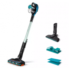 Aspirator Philips 3 In 1 Vertical Fara Fir Cu Tehnologie Speedpro , Cap De Aspirare 180°, Functie Mop, Led-uri Incluse, Flux Aer La 800  L/min, Autonomie 50 Min, Negru/albastru