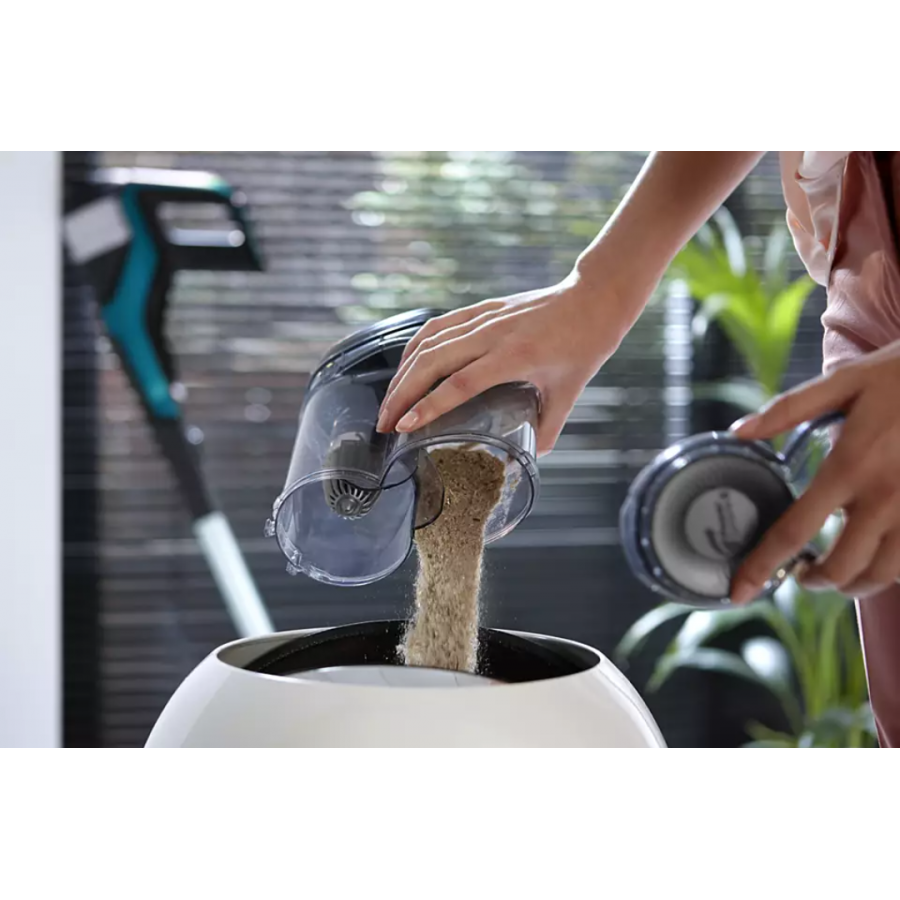 Aspirator Philips 3 In 1 Vertical Speedpro Aqua, Utilizare Fara Fir, Cap De Aspirare La 360°, Cap De Aspirare Turbopet, Mod Mop, Nivel De Zgomot 84  Db, Tensiune Baterie 25,2 V, Negru/albastru