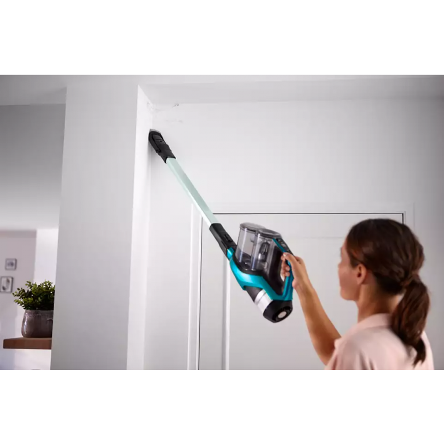 Aspirator Philips 3 In 1 Vertical Speedpro Aqua, Utilizare Fara Fir, Cap De Aspirare La 360°, Cap De Aspirare Turbopet, Mod Mop, Nivel De Zgomot 84  Db, Tensiune Baterie 25,2 V, Negru/albastru