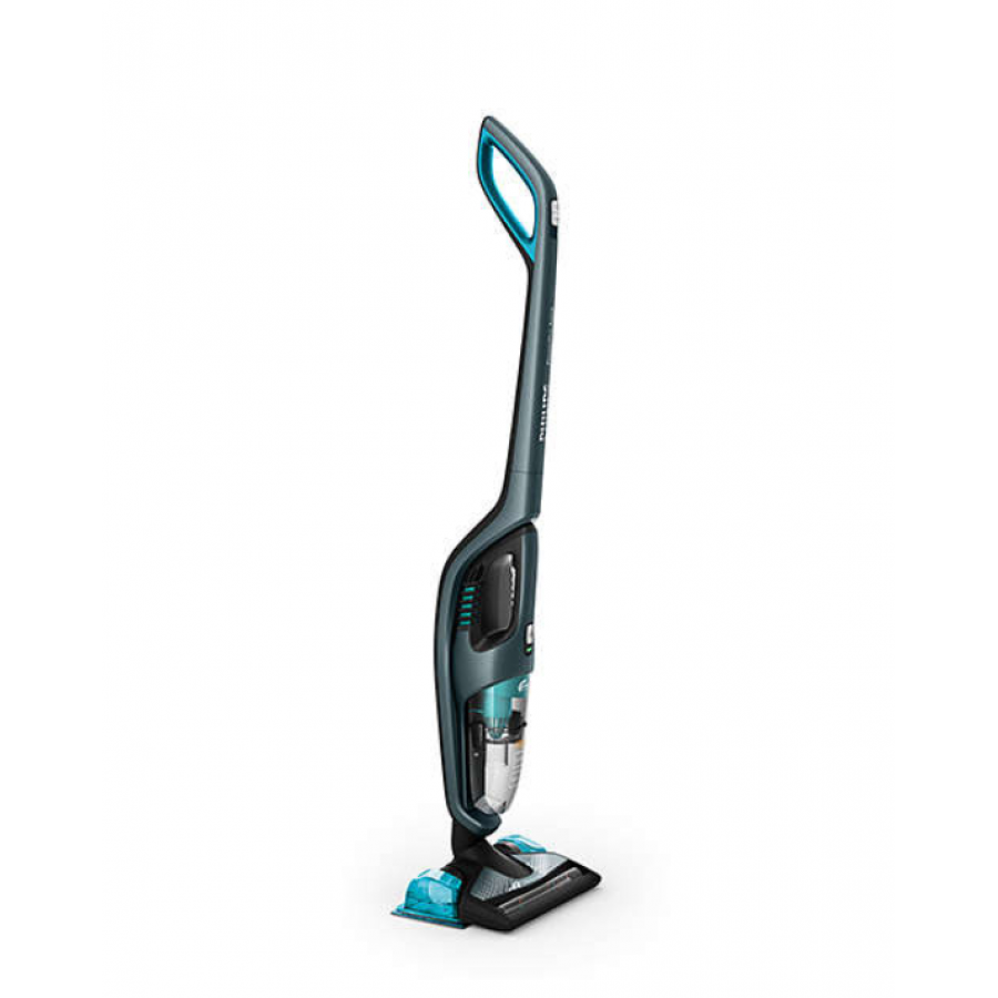 Aspirator Philips Powerpro Aqua Reincarcabil Fara Fir, 3 In 1, Mini Perie Turbo, 25,2 V, Nivel De Zgomot 83 Db, Capacitate Praf 0,6 L, Culoare Negru/albastru
