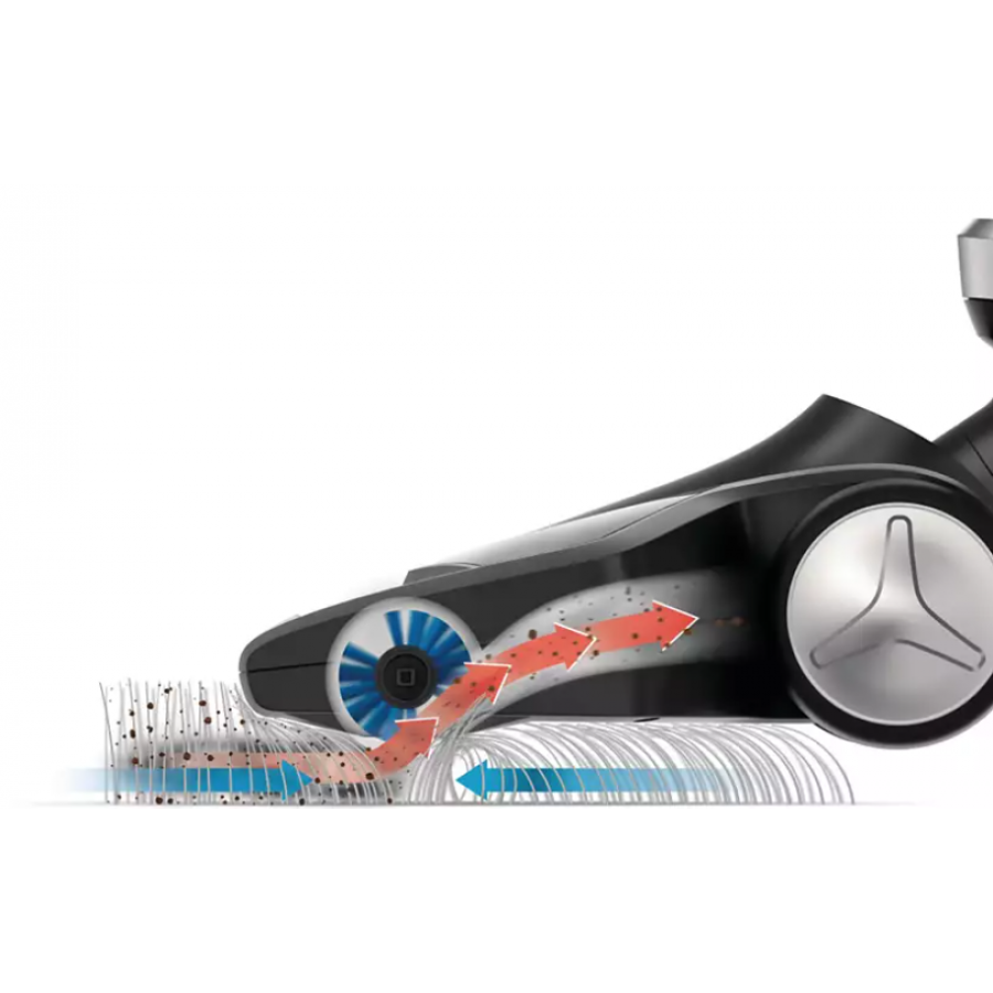 Aspirator Philips Vertical Fara Sac Powerpro Duo 2 In 1, Tensiune 18 V, Tip Baterie Li-ion, Nivel De Zgomot 83 Db, Autonomie 40 Min, Oprire Automata, Filtru Lavabil , Capacitate 0.6 L, Gri