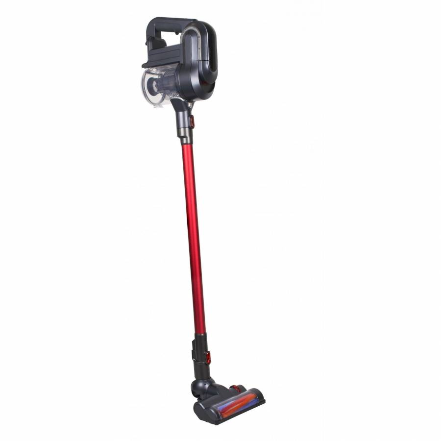 Aspirator Vertical, 140 W, Autonomie 24 Min, Control Pe Maner, Hepa, 0.5 L, Acumulator Reincarcabil, Fara Sac, Culoare Negru/rosu