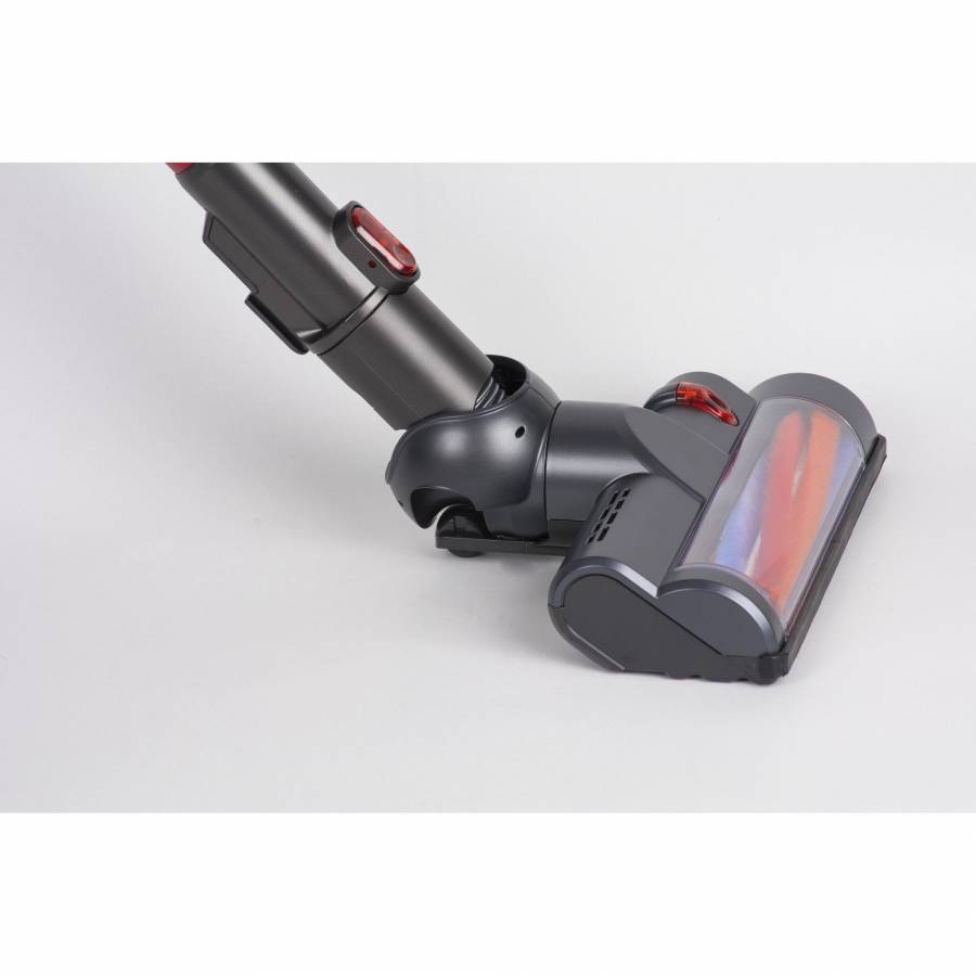 Aspirator Vertical, 140 W, Autonomie 24 Min, Control Pe Maner, Hepa, 0.5 L, Acumulator Reincarcabil, Fara Sac, Culoare Negru/rosu