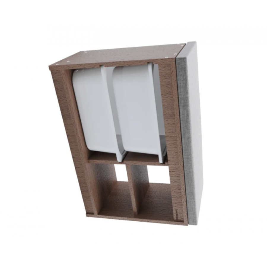 Bancheta Klausstech Din Lemn Cu 2 Rafturi, 2 Sertare Din Plastic Incluse, Dimensiuni 43 X 25 X 66.50 Cm, Curatare Usoara, Culoare Maro/gri