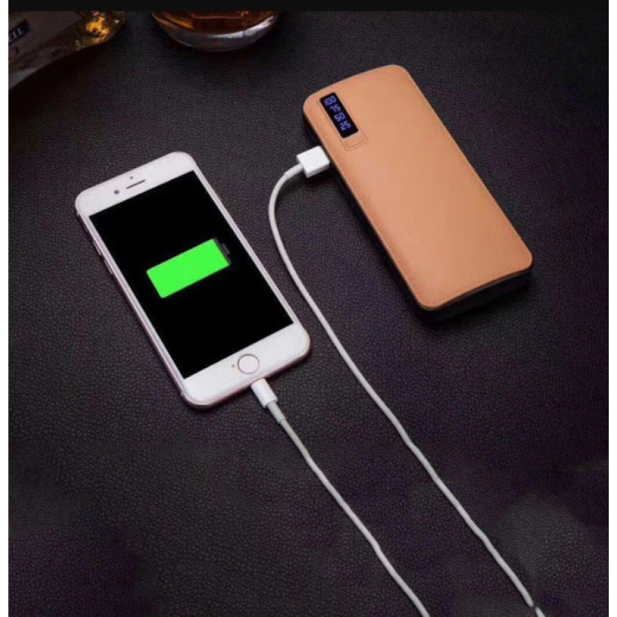 Baterie Externa Smart KlaussTech, Design Piele, Maro 20000 Mah, 3 X Usb