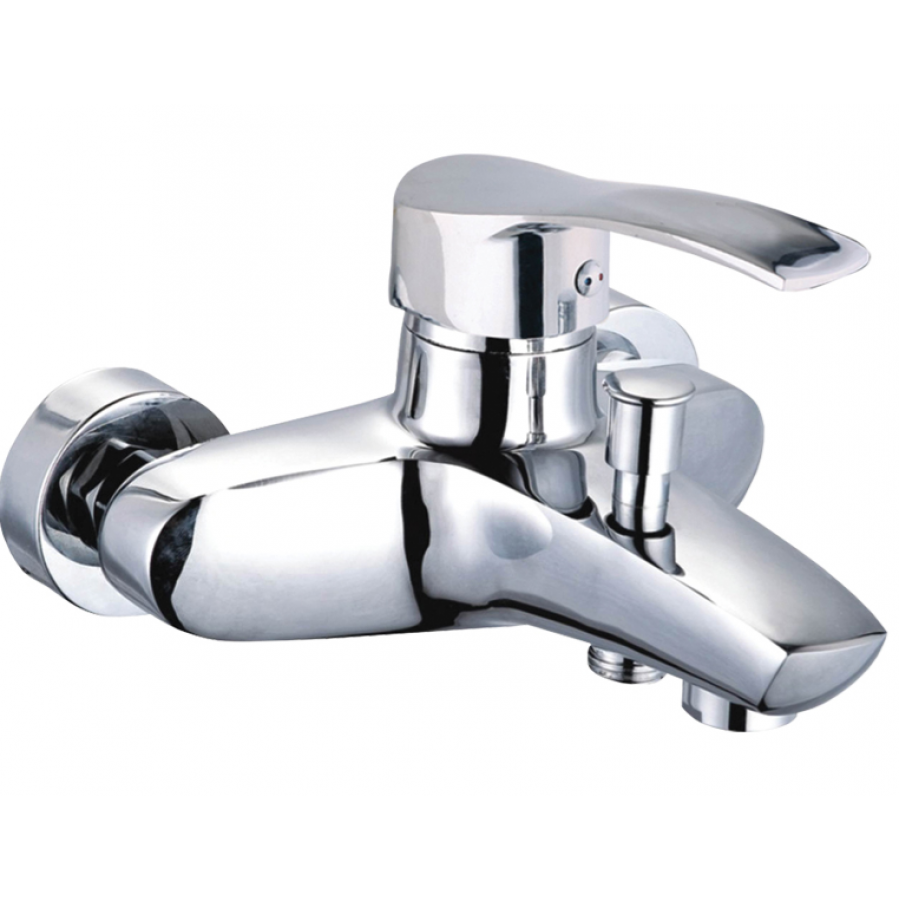 Baterie Klausstech Pentru Cada, Alama, Cartus Ceramic 40mm, Monocoamanda, Teava Fixa Cu Para, Cromat, Argintiu