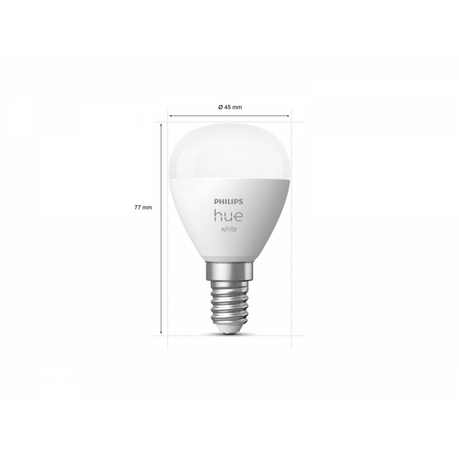 Bec Inteligent Cu Lumina Alba, Philips, Bluetooth, Utilizare Bridge, Temperatura 2700 K, Diametru 45 Mm, Zigbee, 470 Lm, 25000 Ore, Alb