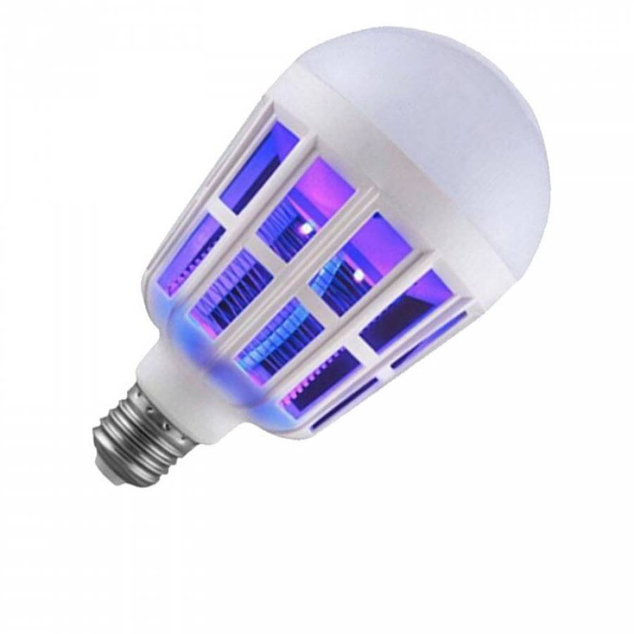 Bec Klausstech Led Anti Insecte Cu Lumina Alba Naturala Puternica 15w - Bec 2in1 Cu Lampa Uv Impotriva Insectelor