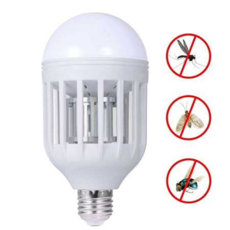 Bec Led Anti-insecte KlaussTech Cu Lampa Uv , Putere De 15 W, Material Pp+pc, Voltaj 180-265v, Fasung Normal E27, Culoare Alb