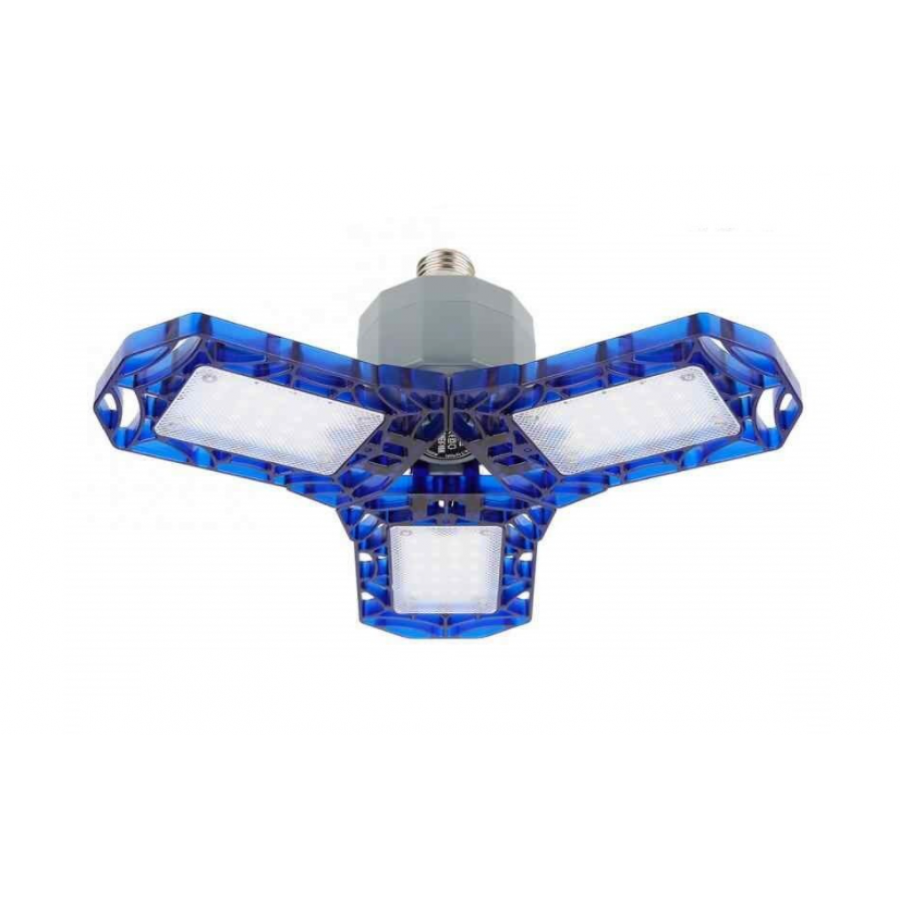 Bec Led De Garaj, Putere 40 W, Capete Flexibile, Ajustarea Luminii, Lumina Rece 6500 K, Flux Luminos 4000 Lumeni, Aliaj De Aluminiu, Albastru