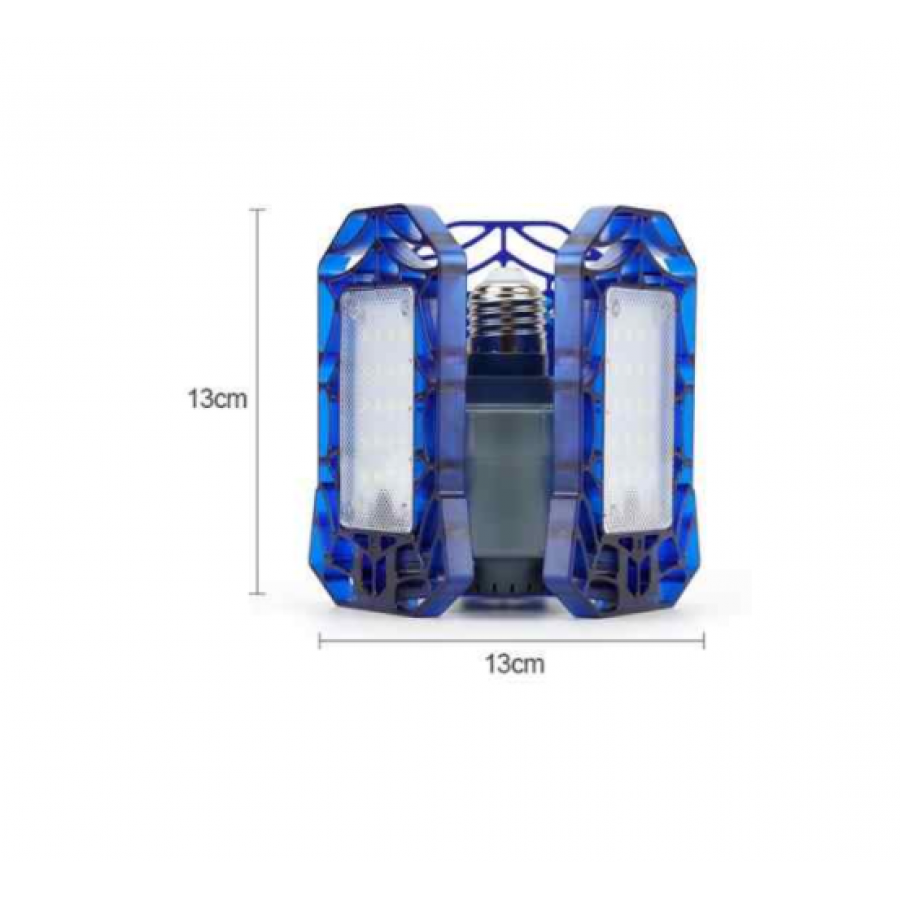 Bec Led De Garaj, Putere 40 W, Capete Flexibile, Ajustarea Luminii, Lumina Rece 6500 K, Flux Luminos 4000 Lumeni, Aliaj De Aluminiu, Albastru