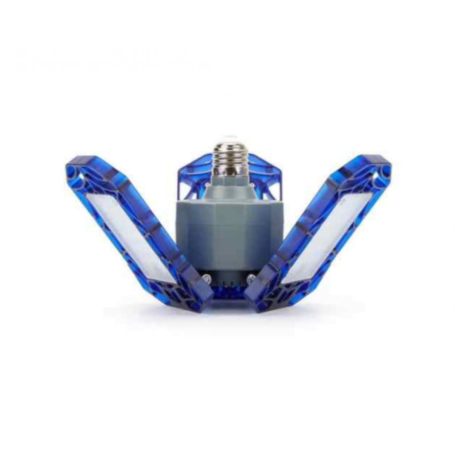 Bec Led De Garaj, Putere 40 W, Capete Flexibile, Ajustarea Luminii, Lumina Rece 6500 K, Flux Luminos 4000 Lumeni, Aliaj De Aluminiu, Albastru